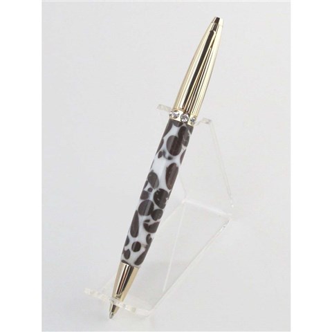 Petite Coffee &amp; Cream Crystal Gold Ball Point