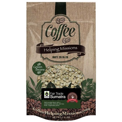 Green Beans 1.5lb Bag: Sumatra Fair Trade Origin