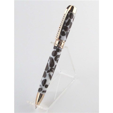 Crystal Gold Ball Point with Coffee and Cream Acrylic